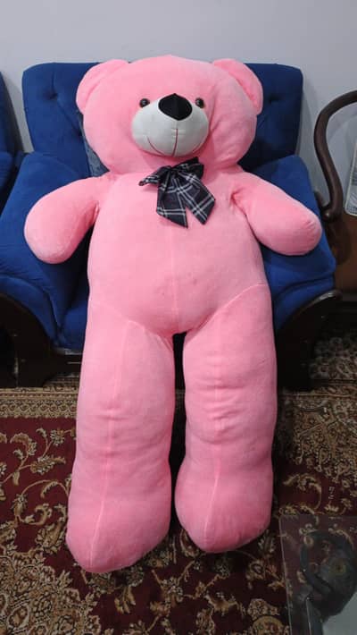 Pink stuffed teddy bear large