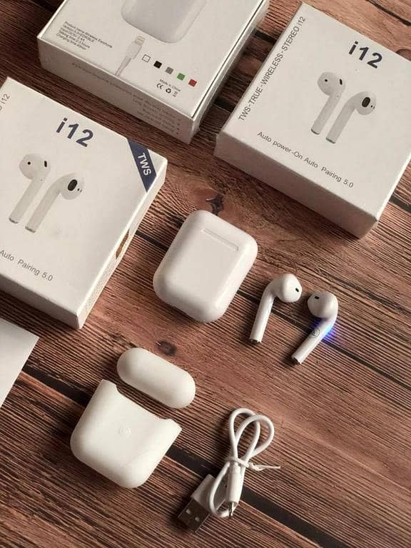 New Airpods Wireless Earbuds White - Tws i12