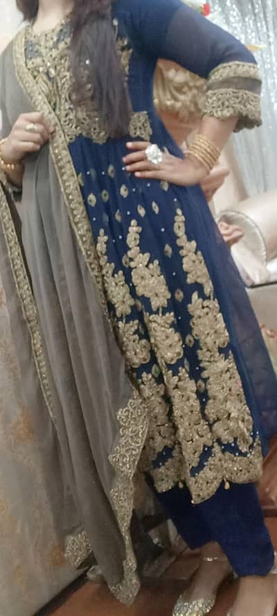 Blue colour maxi and work