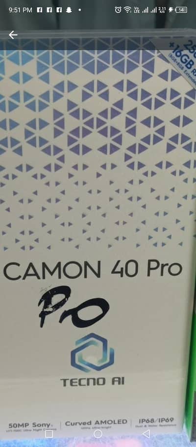 camon 40 pro box pack