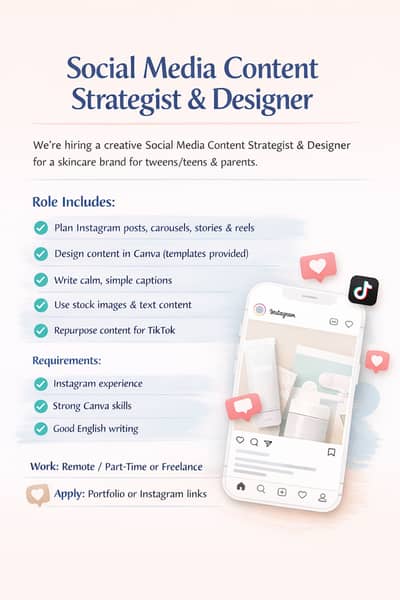 Social Media Content Strategist & Designer (Instagram/Tiktok)