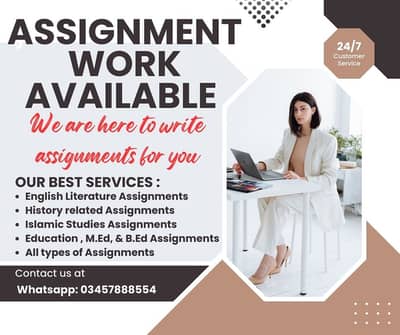 Hand Written and composed Assignments work available