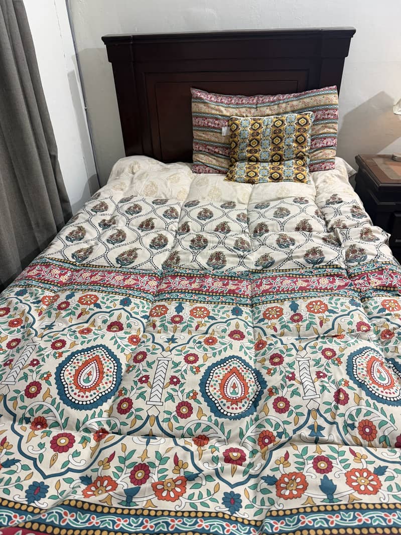 Single Bed with Side Table 1