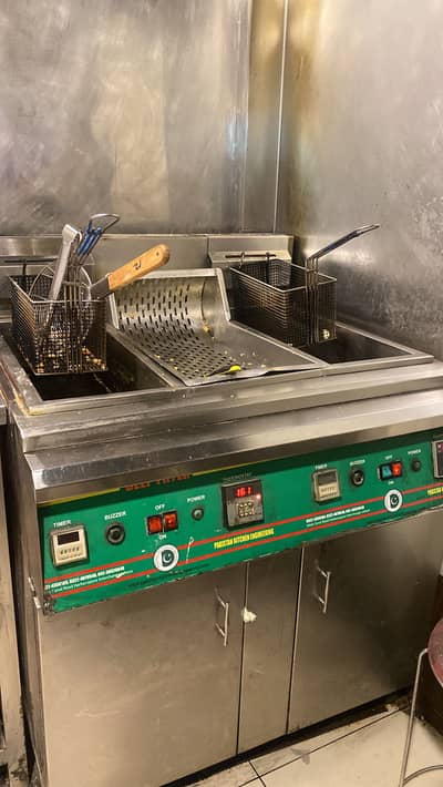 Double bucket fryer.