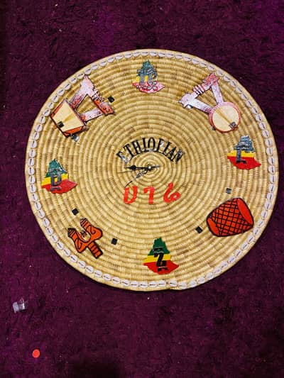 Large Ethiopian Handwoven Wall Clock for Hall | Imported | Brand New