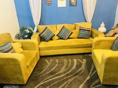 Pure wooden sofa set with centre table