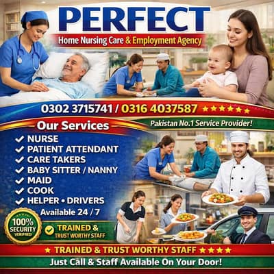 Nurse/ Care Takers/Patient attendant/Baby sitter/Nanny/Maid/Cook etc