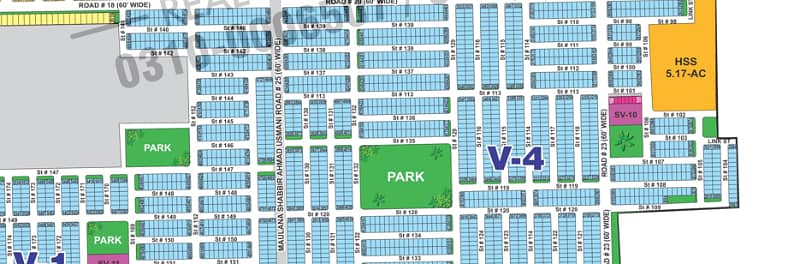 Prime 5 Marla Plot in Sector V | Plot #3332 |Corner+ Park-Facing and 65 ft road & Ideal for Home/Investment