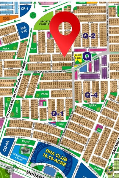 1 Kanal Prime Location Plot Sector Q, DHA Multan (Plot #. . | 65 Ft Road) Ideal dream to home and investment