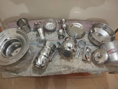 Steel Dinner Set With 55 Complete piece