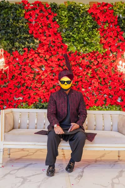 Black and Mehroon Groom Sherwani for salee