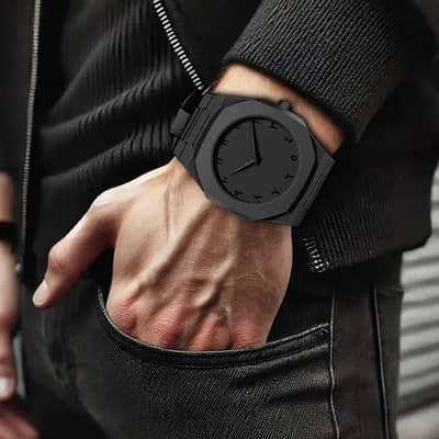 Arabic Dial Luxury Matte Black Watch - Premium Quality