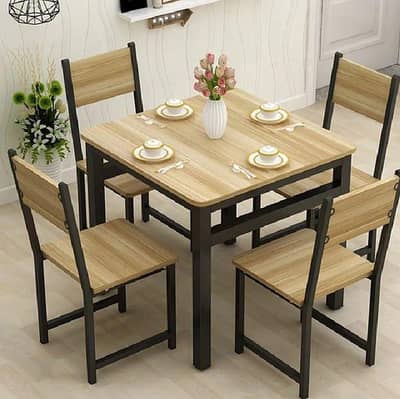 Space Saving Modern 4-Seater Dining Table Set – Elegant & Minimal