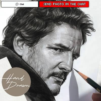 Hand Drawn Sketch Portrait, Photo To Sketch, Custom Portrait Drawing