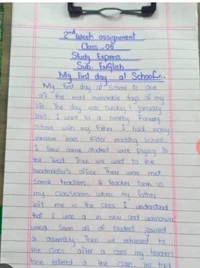 Hand Writing assignment.