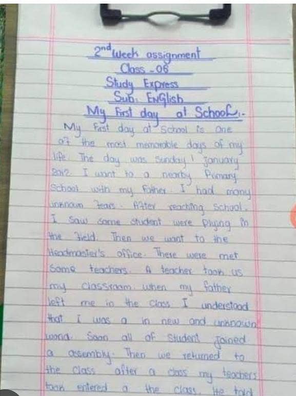 Hand Writing assignment. 0