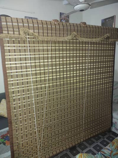 Brown Wooden Roll-Up Curtains – Set of 2  ( 6 x 6.5) Matching Pair