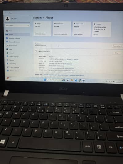 Acer TravelMate i5 8th Gen | 8GB RAM | 256GB SSD | Windows 11
