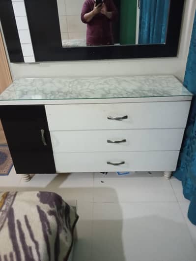 king sized bed side table. dressing table. and sliding cupboard