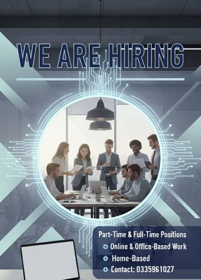 We are hiring for part time , full time ,home base work are available