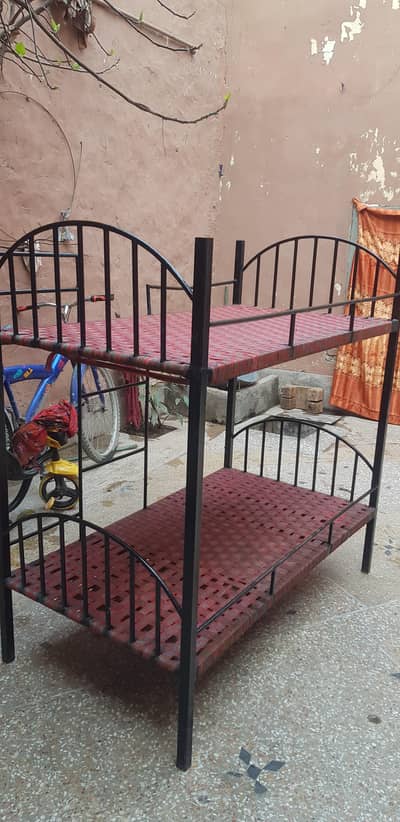 Iron Bunk Bed – Strong Metal Frame, Charpai Base