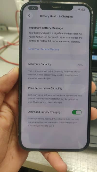 iphone12 pro max 128 gb battery  78 non PTA JB all is ok then by 10