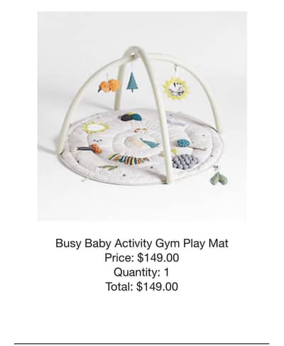 Gently used Activity Play Gym from Crate and Barrel