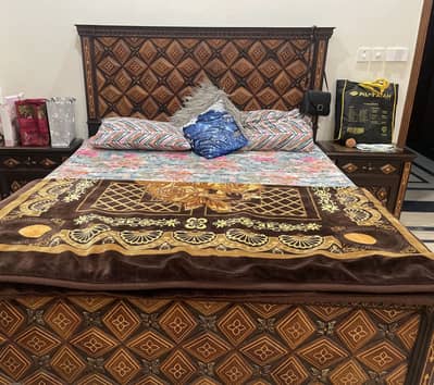 Pure wooded bed set with metres