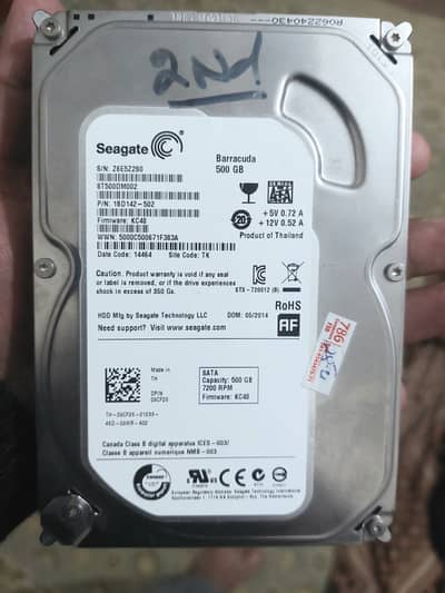 Seagate 500GB Hard Drive for Sale – Excellent Condition (10/10)