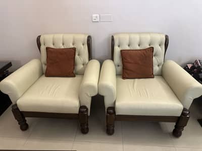 White Sofa Set leather