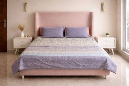 Luxury Upholstered Bed with Storage & Mattress (Complete Set)