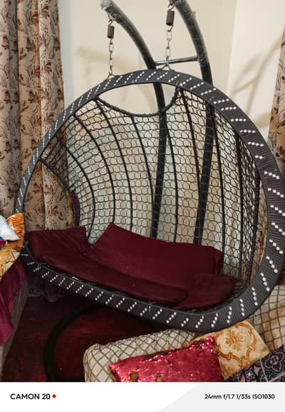 Double Seater Chair Jhoola with stand, cusion set also