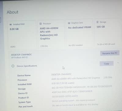 HP core i5 4th ganeretion