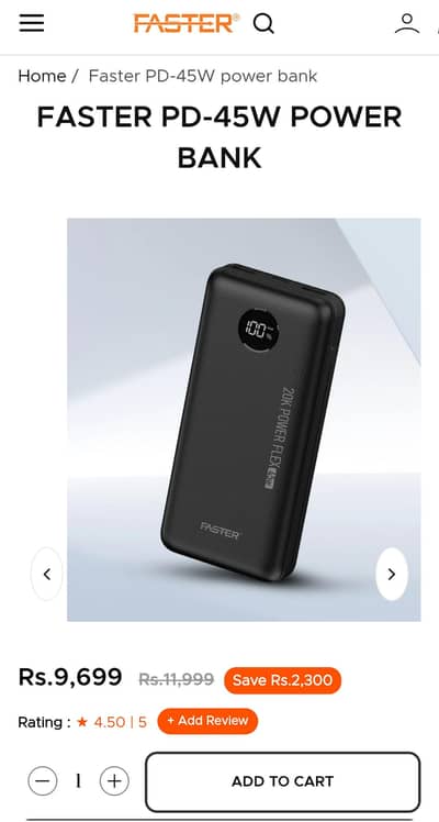 Faster PD-45W power bank (20000mah)