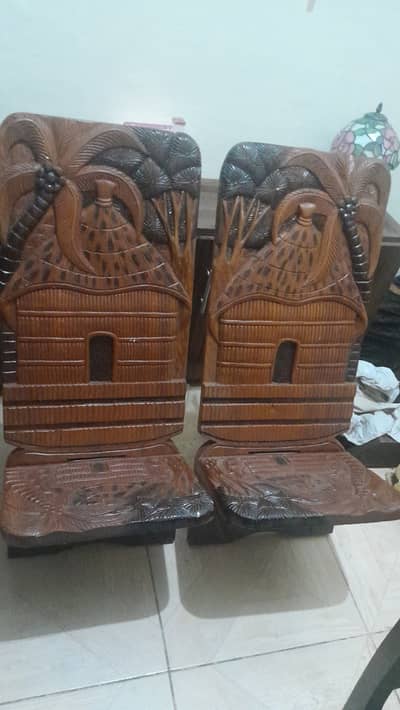 wood chair and table