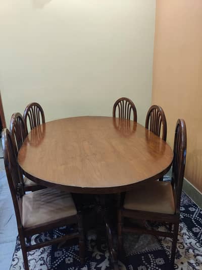 6 seater solid sheesham wood dining table and chairs