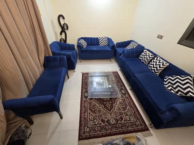 7 Seater Sofa Set, Sethi, Center Table and Cushions