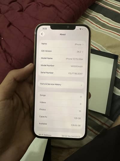 iPhone 12 Pro Max 128GB Gold Full Box & Cable