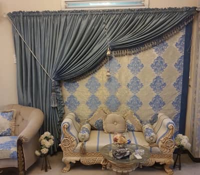 Slightly used.  Drawing room curtains