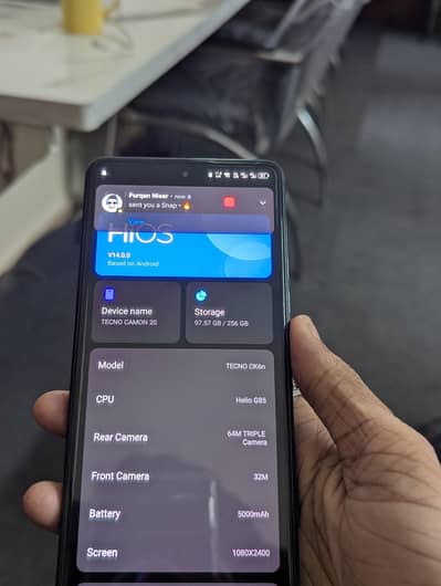 techno camon 20 16 256 gb storage with box and original charger