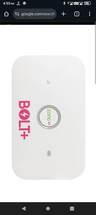 zong4g bolt+ with Data sim without package plan