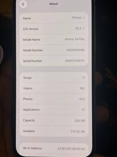 Iphone 14 plus hy PTA approved
