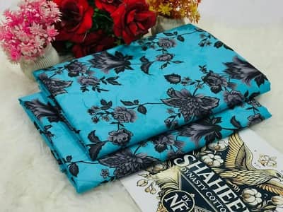 "Beautiful 2-Piece Printed Polo Cotton Suit - Unstitched"