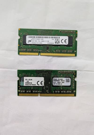 LAPTOP 8GB DDR3 RAM (4GB + 4GB) – Kingston + Micron
