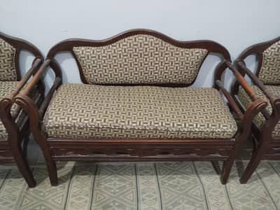 small wooden sofa set
