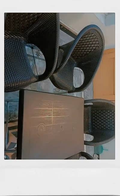 Plastic 5 Chairs for sale 8/10. Table not available.