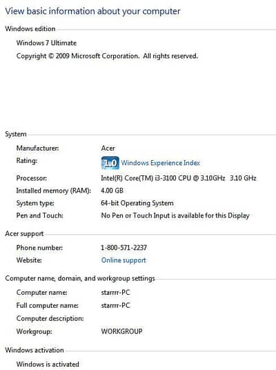 Core i3 3rd Generation with 4GB Ram & 320 GB Hard