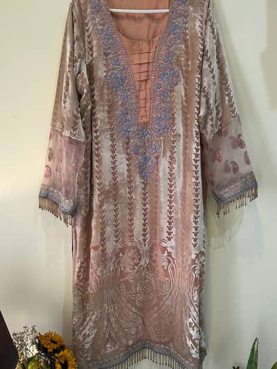 3 piece suit. wedding function wearable. orange color.