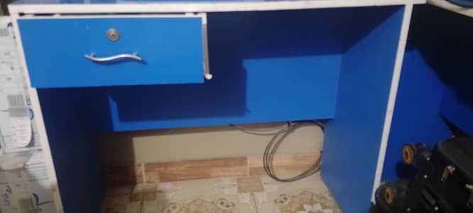 bilkul new computer table blue colour m