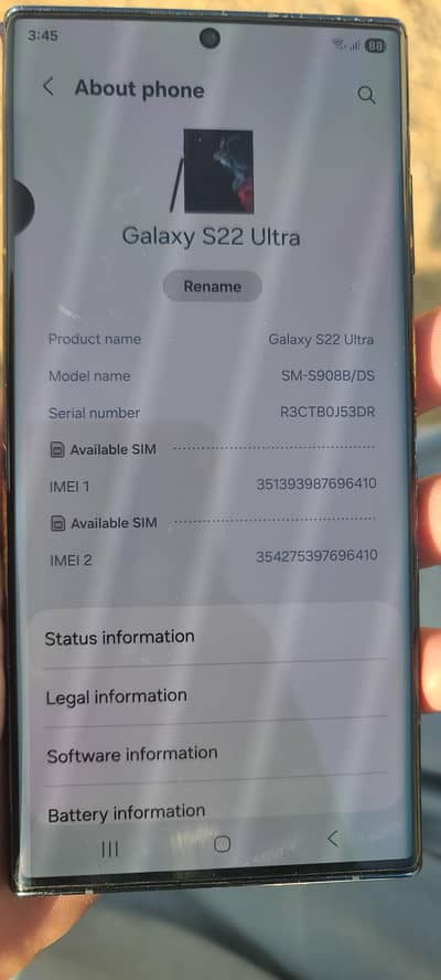 s22 Ultra  8/128  only 75k